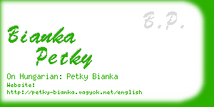 bianka petky business card